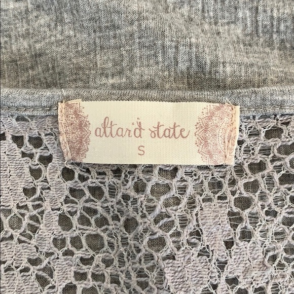 Altar’d State Gray Short Sleeve with Lace - Picture 4 of 4